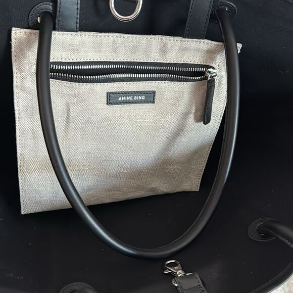 Anine Bing Large Taylin Linen Tote Bag - Picture 7 of 11